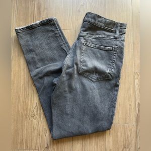 BDG Black Distressed High Rise Slim Straight Jeans